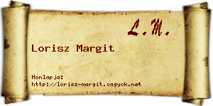 Lorisz Margit névjegykártya